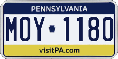 PA license plate MOY1180