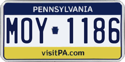 PA license plate MOY1186