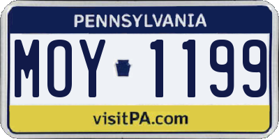 PA license plate MOY1199