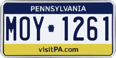 PA license plate MOY1261