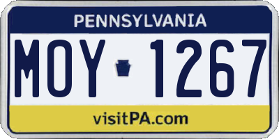 PA license plate MOY1267