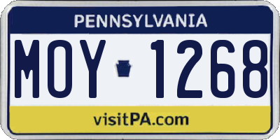 PA license plate MOY1268