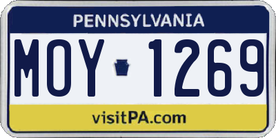 PA license plate MOY1269
