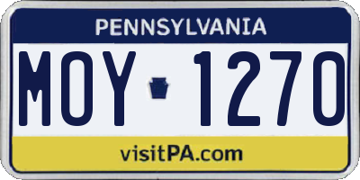 PA license plate MOY1270