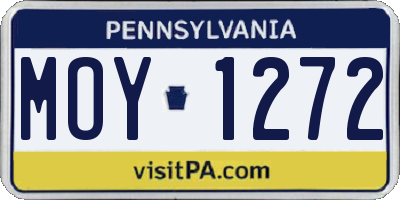 PA license plate MOY1272