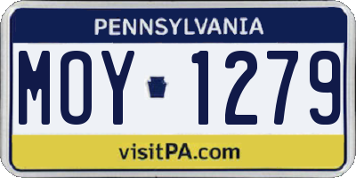 PA license plate MOY1279