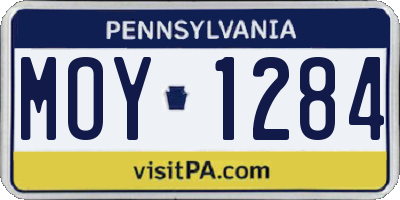 PA license plate MOY1284