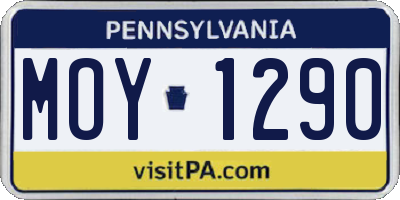 PA license plate MOY1290