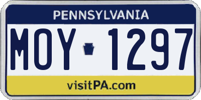 PA license plate MOY1297