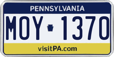 PA license plate MOY1370