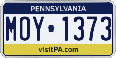 PA license plate MOY1373