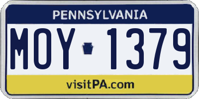 PA license plate MOY1379