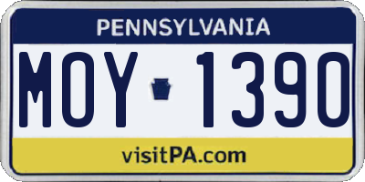 PA license plate MOY1390