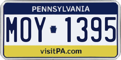 PA license plate MOY1395