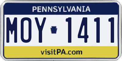 PA license plate MOY1411