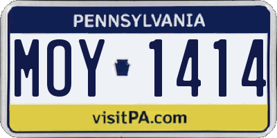 PA license plate MOY1414