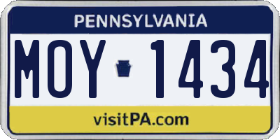 PA license plate MOY1434