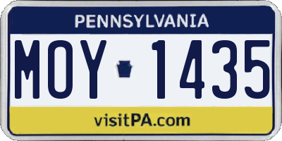 PA license plate MOY1435