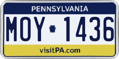 PA license plate MOY1436