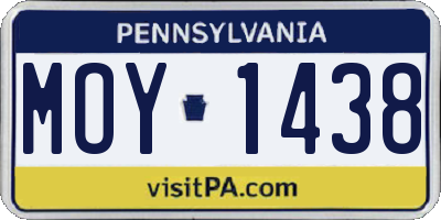 PA license plate MOY1438
