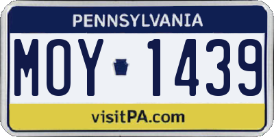 PA license plate MOY1439