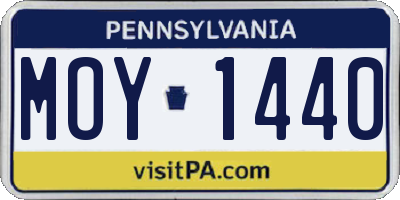 PA license plate MOY1440