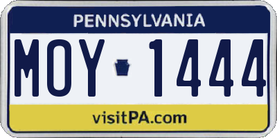 PA license plate MOY1444