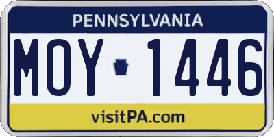 PA license plate MOY1446