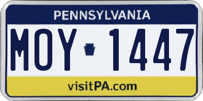 PA license plate MOY1447