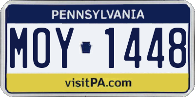 PA license plate MOY1448