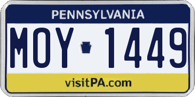PA license plate MOY1449