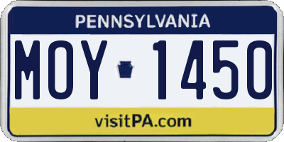 PA license plate MOY1450