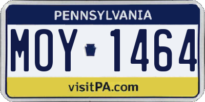PA license plate MOY1464