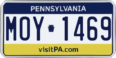 PA license plate MOY1469