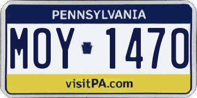 PA license plate MOY1470
