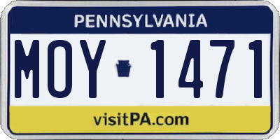 PA license plate MOY1471