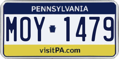 PA license plate MOY1479