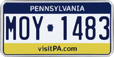 PA license plate MOY1483