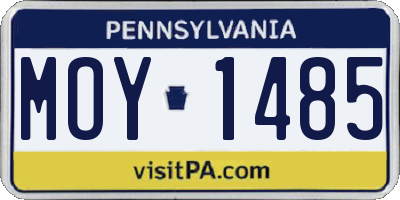 PA license plate MOY1485