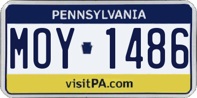 PA license plate MOY1486