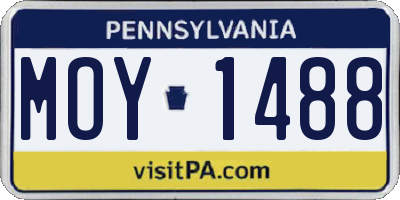 PA license plate MOY1488