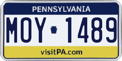 PA license plate MOY1489