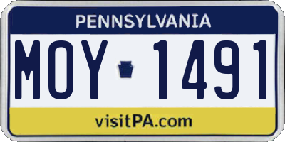 PA license plate MOY1491