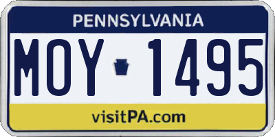 PA license plate MOY1495
