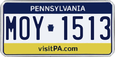 PA license plate MOY1513