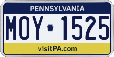 PA license plate MOY1525