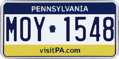 PA license plate MOY1548
