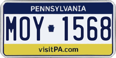 PA license plate MOY1568
