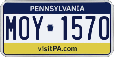 PA license plate MOY1570
