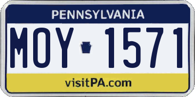 PA license plate MOY1571